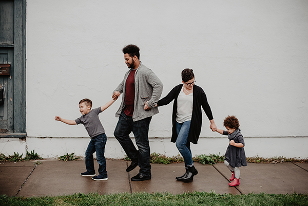 family walking together